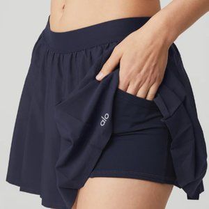 ALO Yoga Varsity Tennis Skirt - True Navy - Small (4-6)